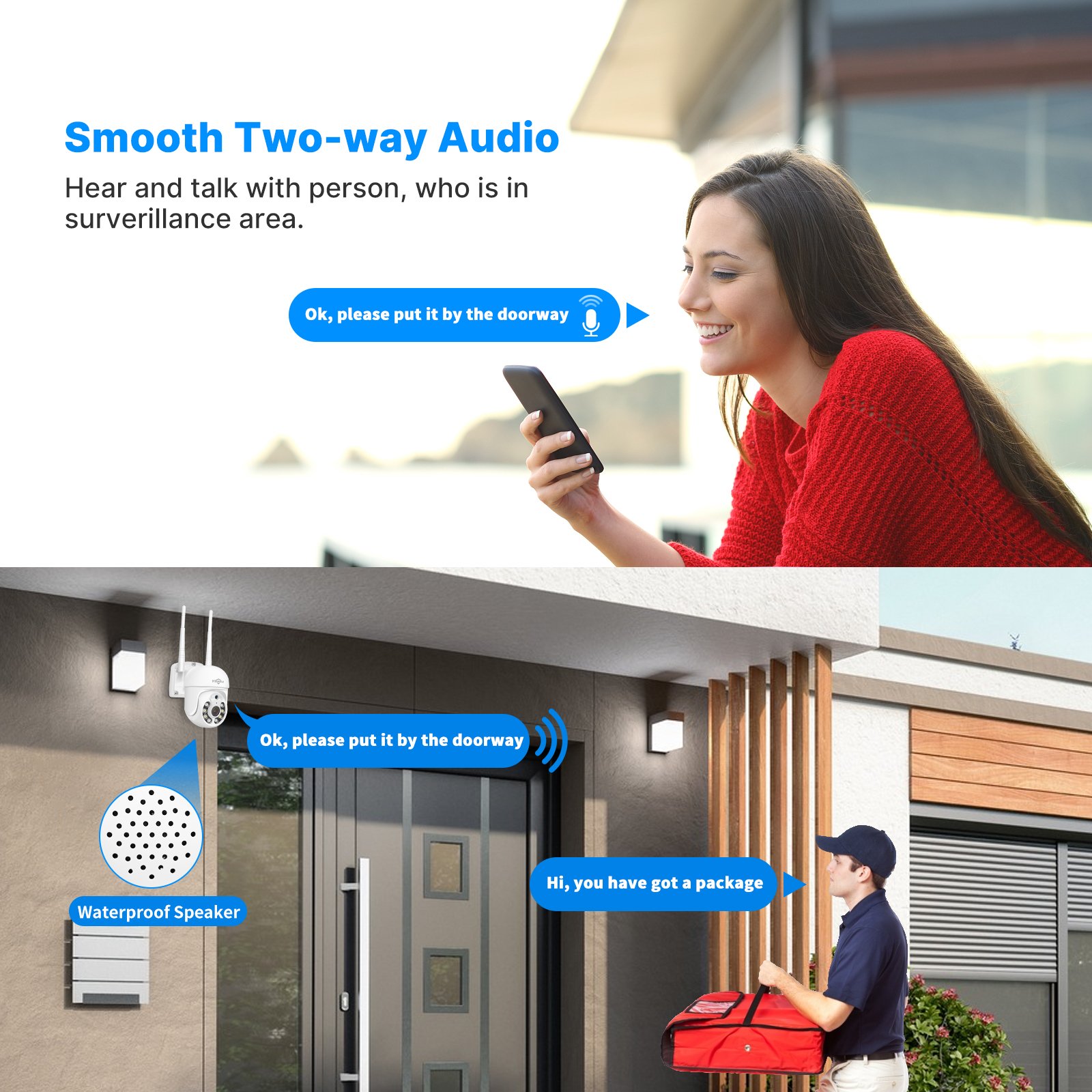 Hiseeu Wireless 5MP PTZ Digital Zoom CCTV Wifi IP Video Surveillance Camera Security System 2 Way Audio Outdoor Wifi Camera Kit