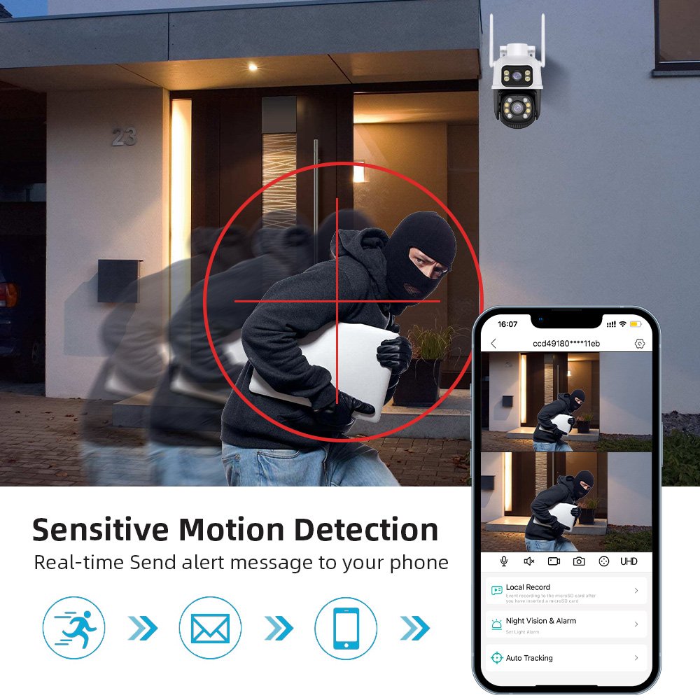 8CH Wi-Fi Surveillance CCTV Camera System NVR Kit 6MP Wireless PTZ Two-Way Audio Indoor Outdoor Security Camera System ICSEE