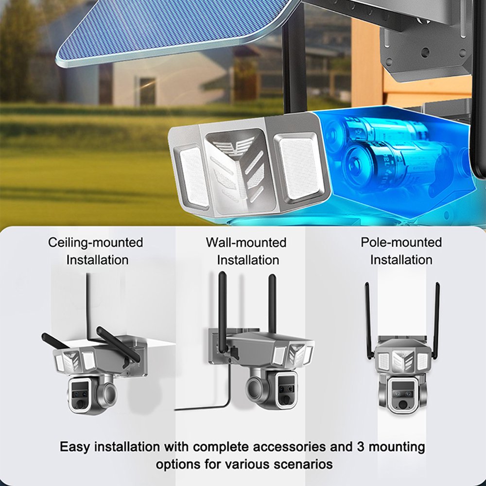 20x Zoom Camera Surveillance Outdoor Security Camera System House Alarm 4g Solar Security Camera With Ptz And Two-Way Audio