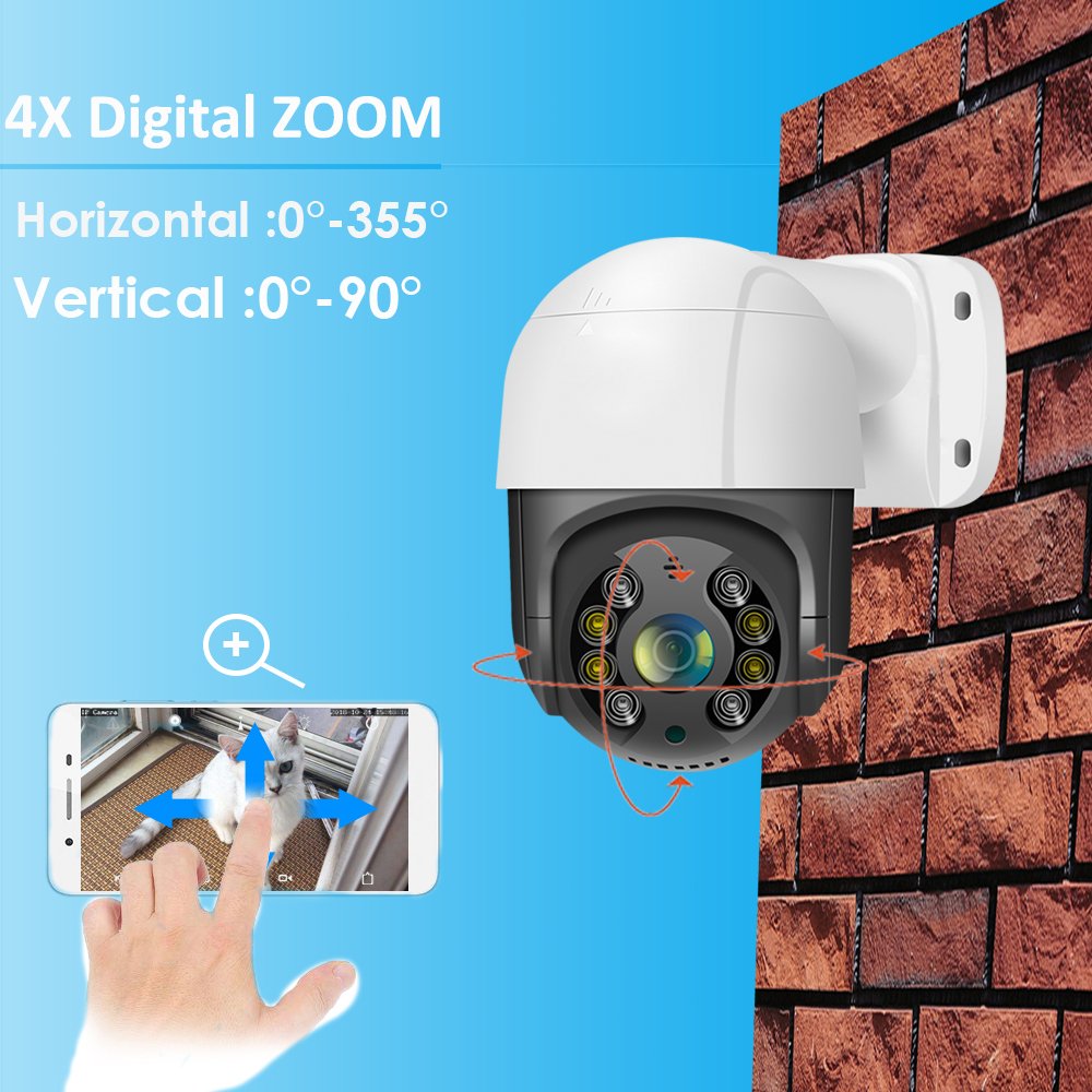 8MP 8 channel Video Surveillance Security Cameras 4K Outdoor Human Auto motion tracking PTZ Cameras and POE NVR Kit system