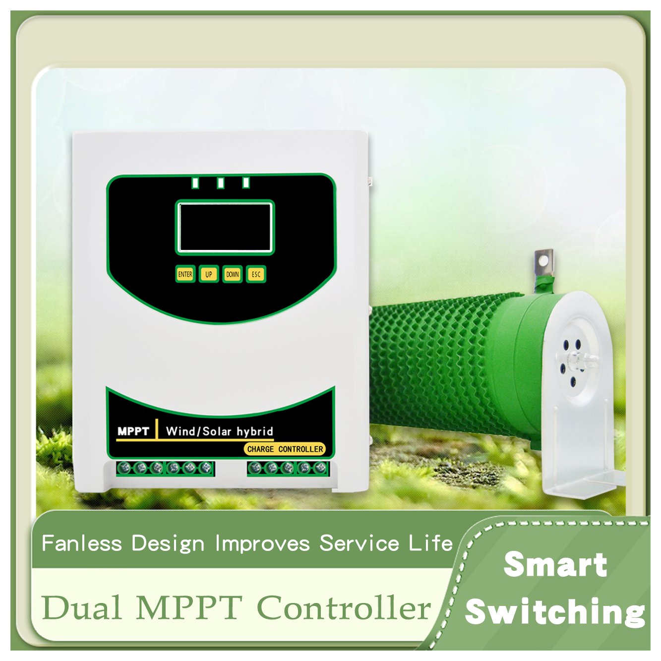 3000w wind Solar Hybrid Charge Controller for surveillance system with LCD color screen