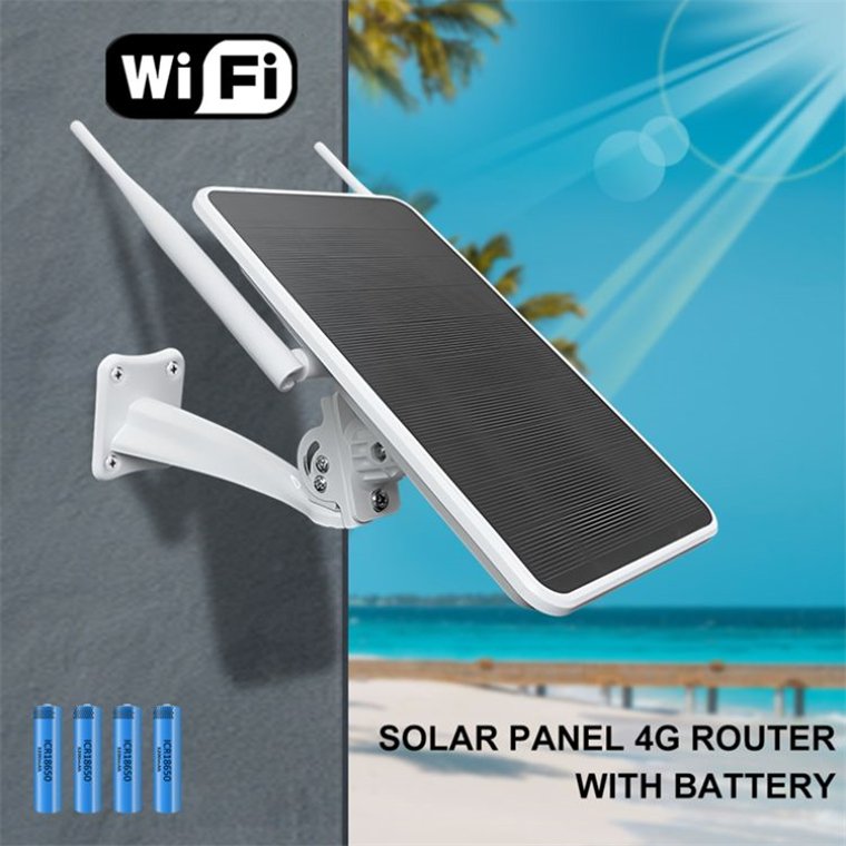 Rscamtom Solar WiFi System for Solar Powered Remote Monitoring Outdoor Waterproof Battery Wireless 4G Router