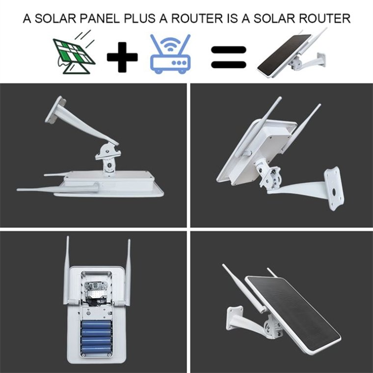 Rscamtom Solar WiFi System for Solar Powered Remote Monitoring Outdoor Waterproof Battery Wireless 4G Router