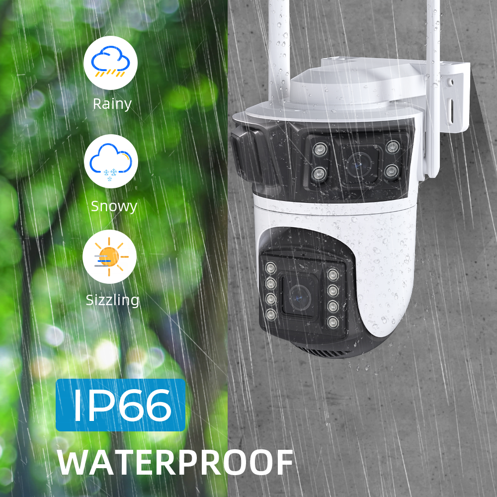 Icsee 9mp Wireless Wifi Survellicance Camera Outdoor Ip66 Wide Videw Two-Way Audio Auto Tracking Network Camera Cctv System