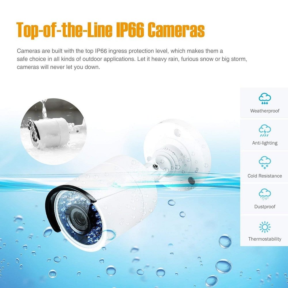 home security surveillance camera system with 4ch ahd camera 1080p 4 channel dvr kit