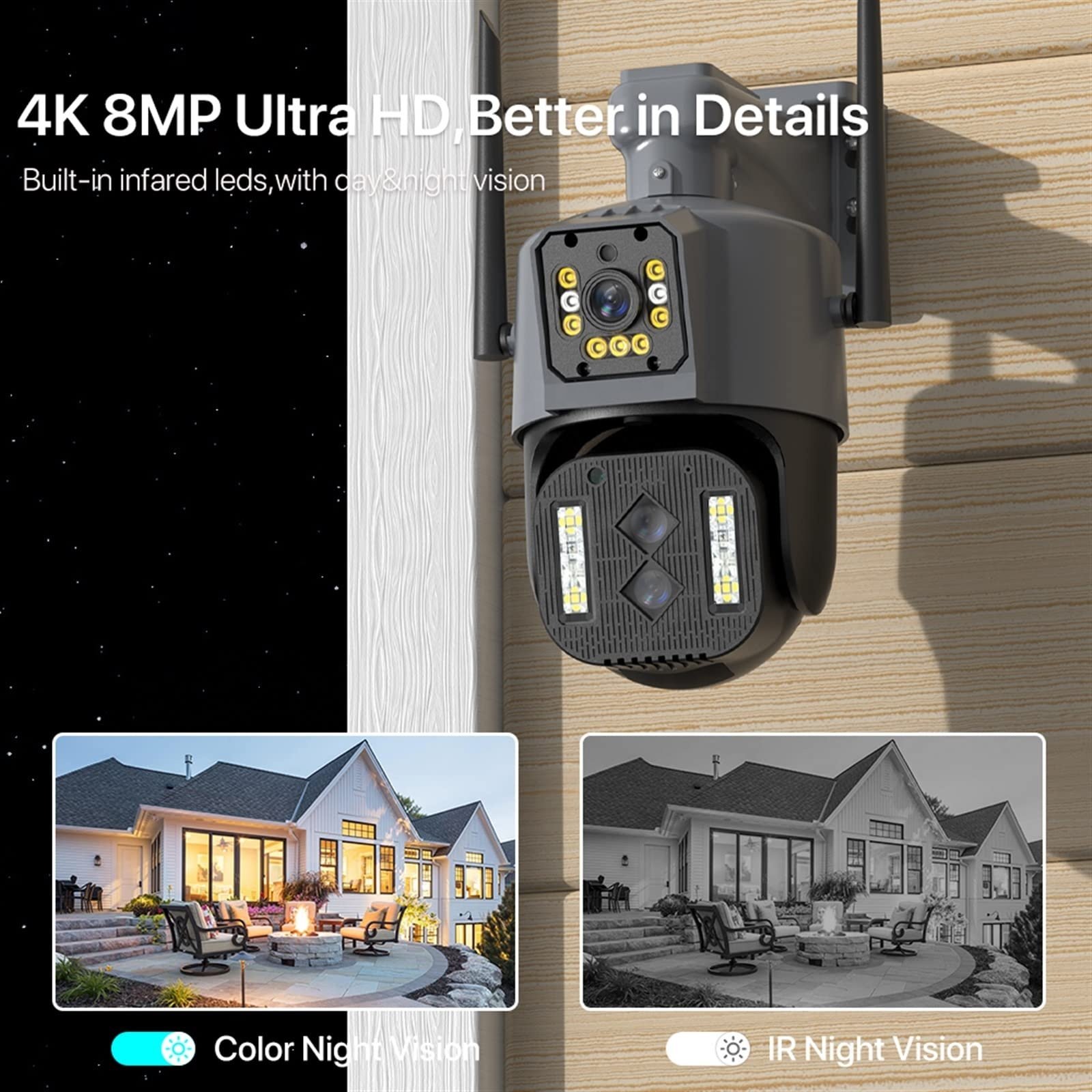 Optical Zoom Surveillance CCTV WIFI Security Camera System IP Network Camera PTZ Dual Lens Network Camera Outdoor Hot Sell 10X