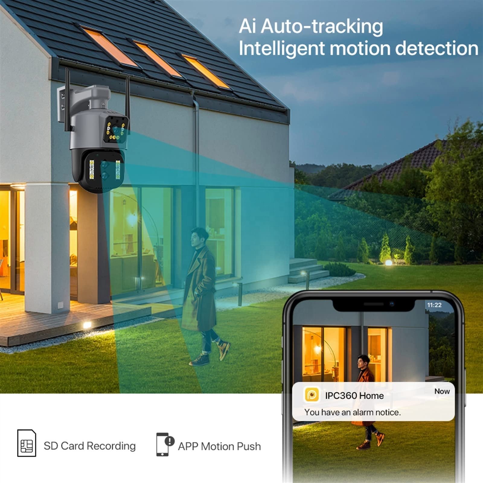 Optical Zoom Surveillance CCTV WIFI Security Camera System IP Network Camera PTZ Dual Lens Network Camera Outdoor Hot Sell 10X
