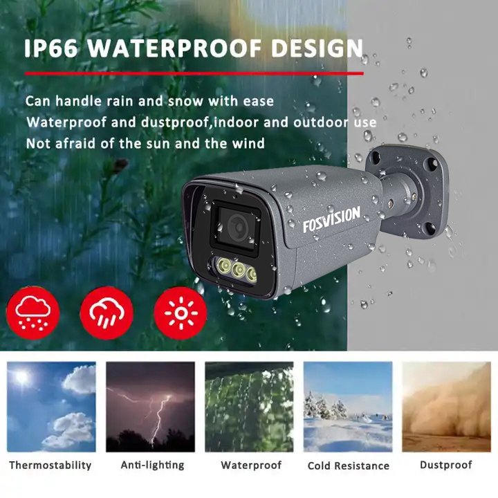 Fosvision 4k 8mp Ip Poe Camera System Hd Video Surveillance 8ch Poe Nvr Camera Kit Set 8 Channel Nvr Home Security Cctv System