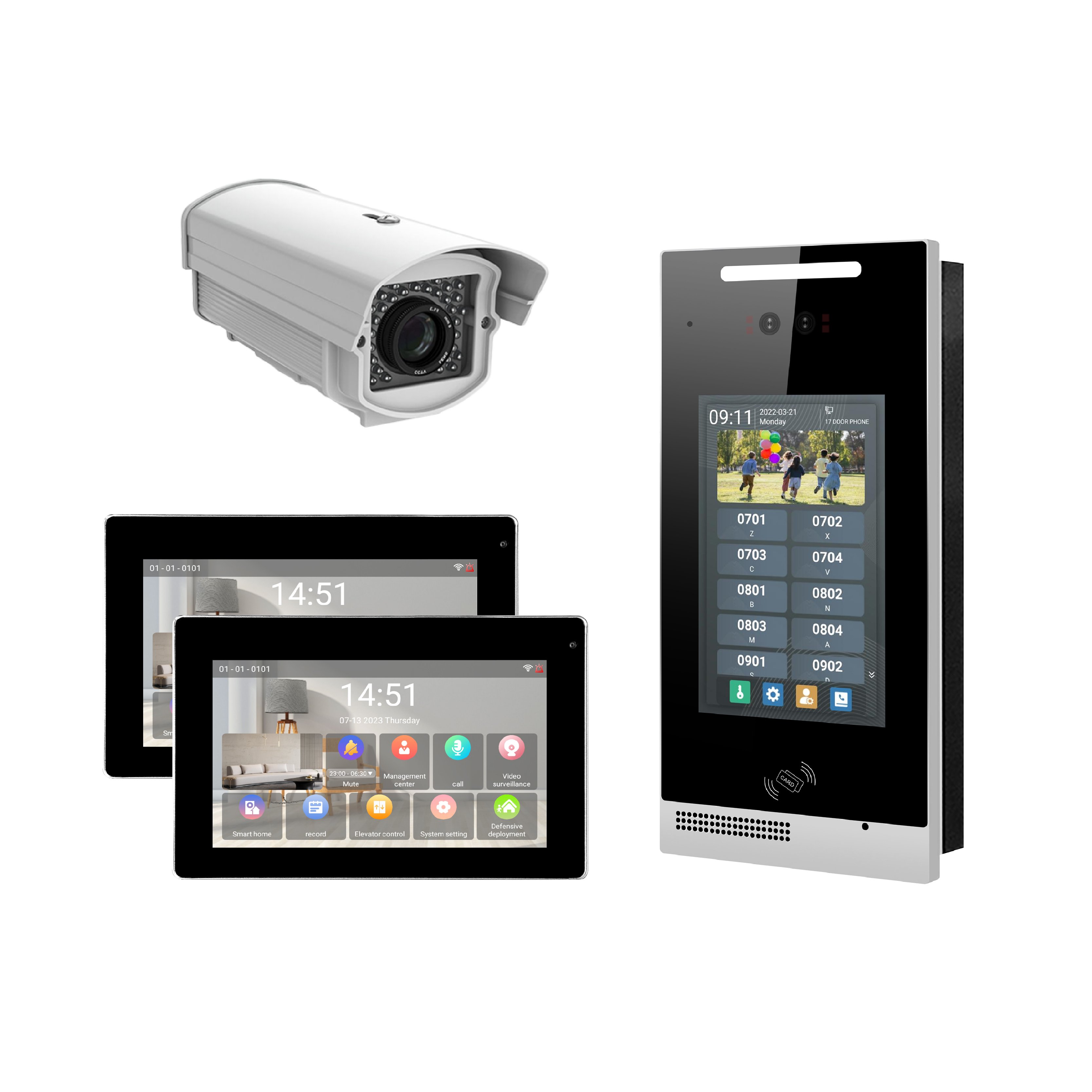 8 Unit Apartment Intercom System Tuya High-Security Apartment Intercom System Advanced Video Intercom for Multi-Apartment Houses