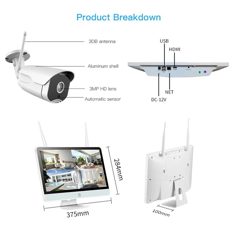 Hot sale surveillance systems nvr wifi security camera system wireless nvr 4 channel wifi nvr system kit