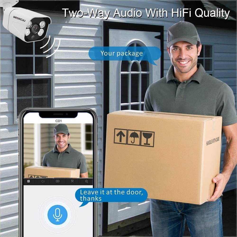 WESECUU Best selling 4CH POE AI Alarm NVR KIT 8mp 4k network security surveillance system cctv camera