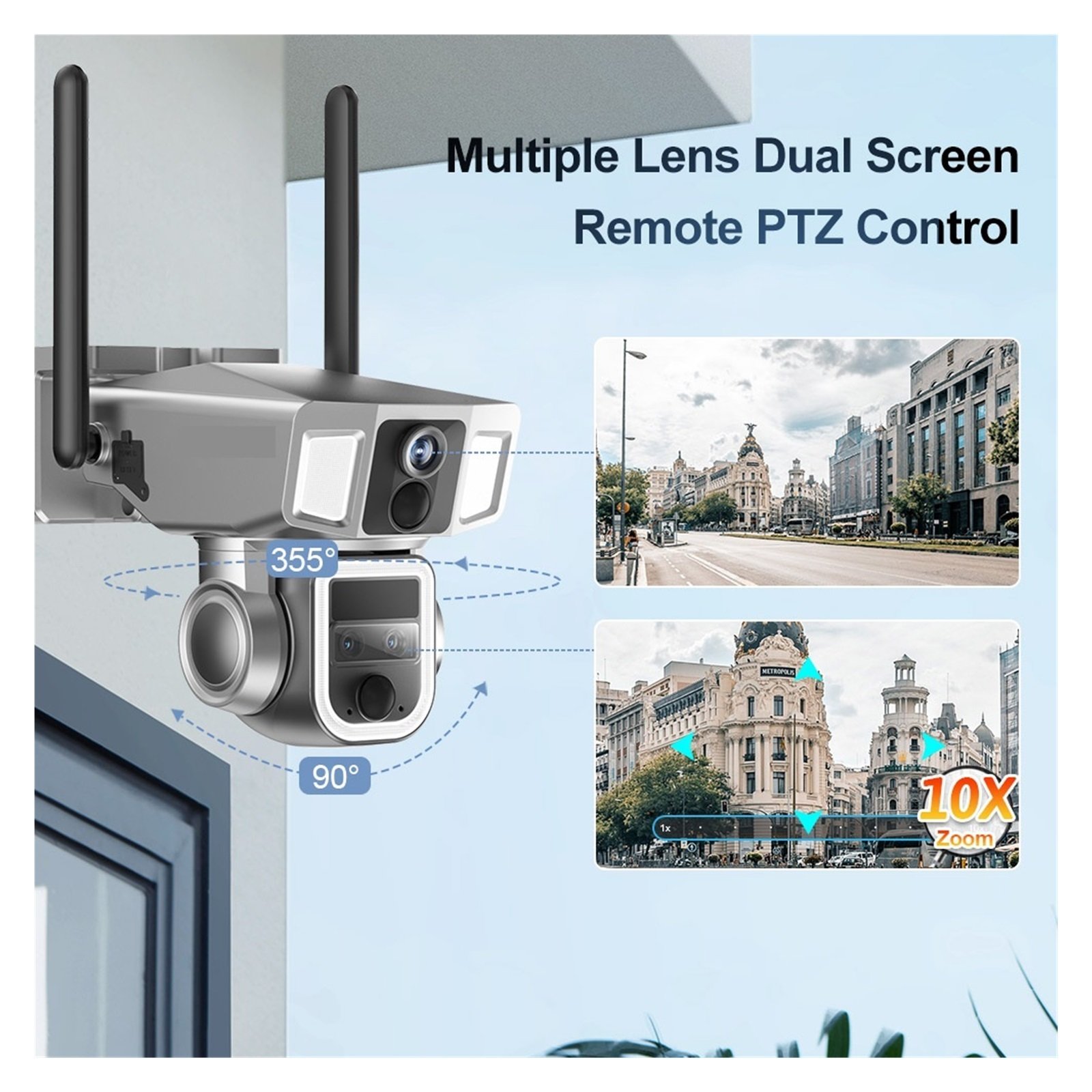 Senhuo 4G solar camera outdoor 6K 12MP Wifi wireless PTZ 3 lens 10x zoom bidirectional audio human detection