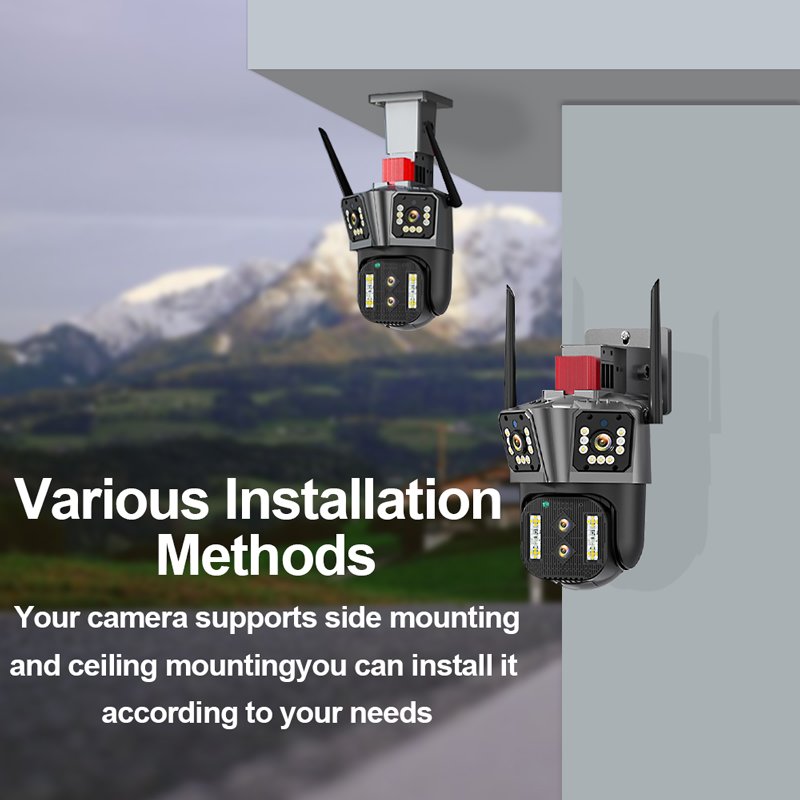 Wistino 8K Outdoor 10X Optical Zoom Surveillance Cctv WIFI Security Camera System 8MP Camera Ptz Four Lens Network Camera