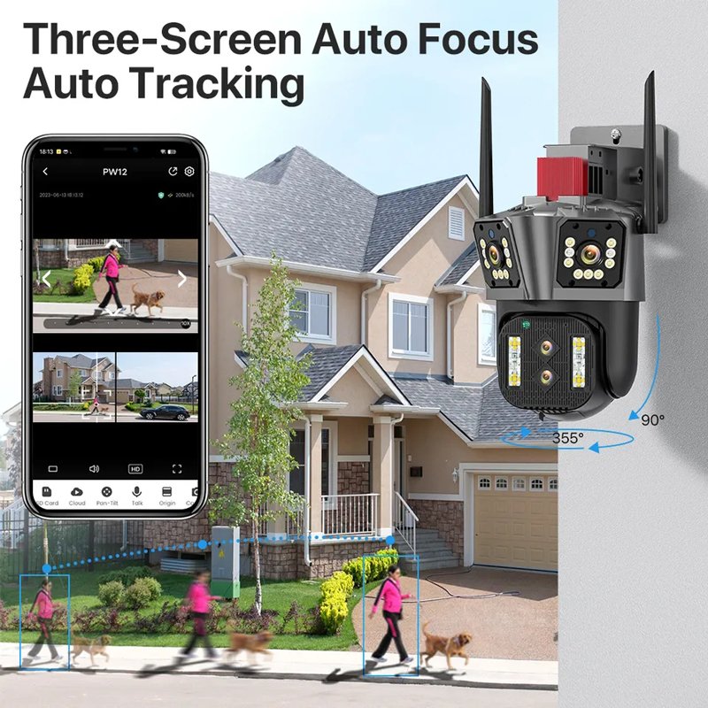 Wistino 8K Outdoor 10X Optical Zoom Surveillance Cctv WIFI Security Camera System 8MP Camera Ptz Four Lens Network Camera