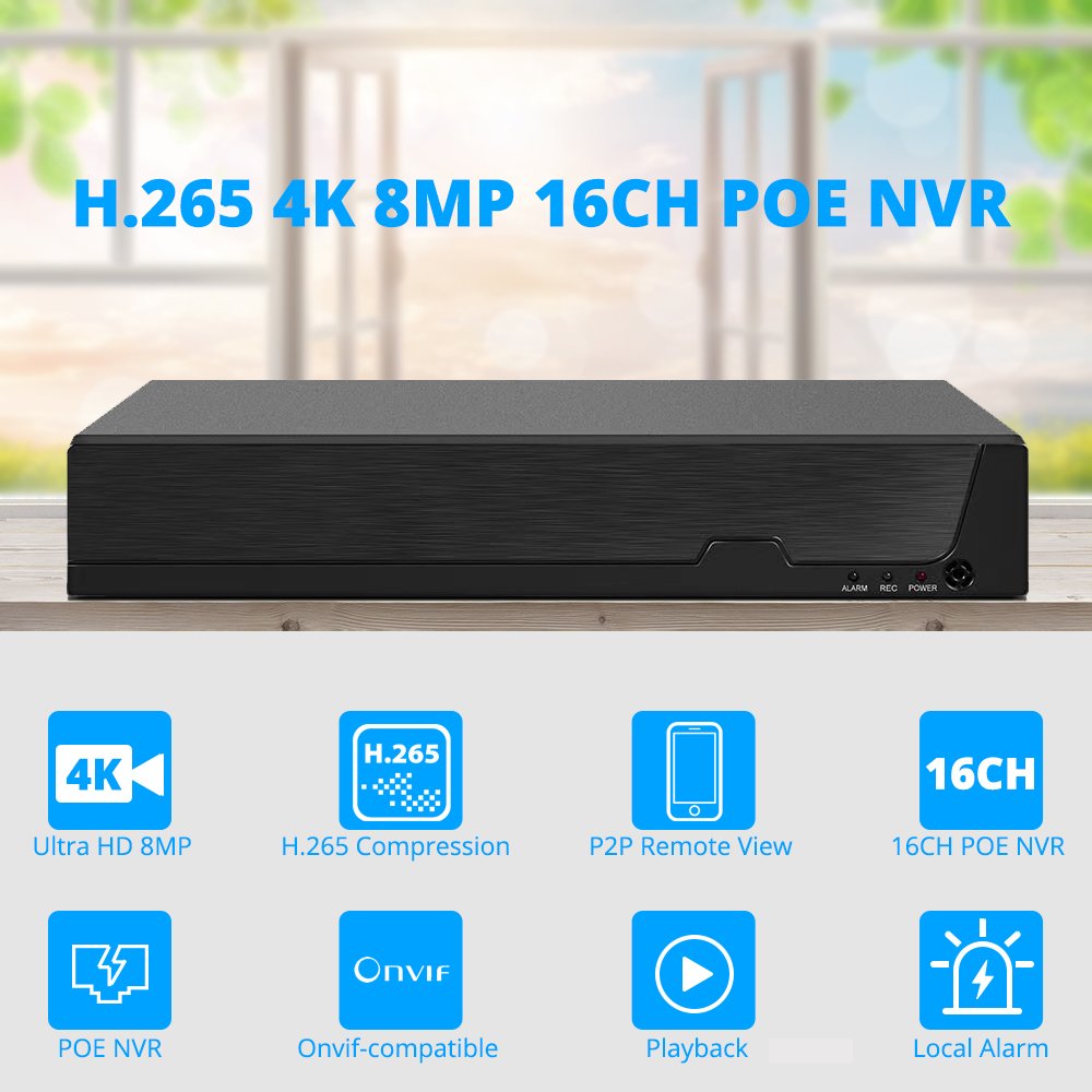 16CH 8MP 4K IP POE Face Detection Camera System OEM Microphone Audio Record Security Bullet Dome Network Monitor CCTV NVR Kit