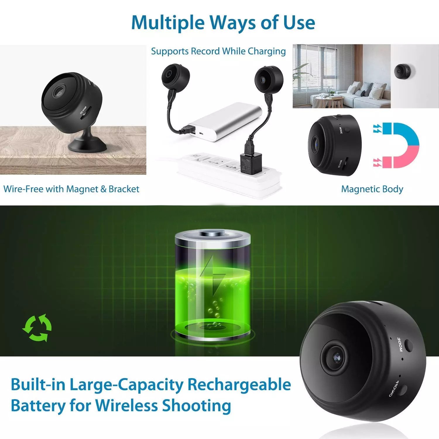 Anspo A9 Wifi Mini Camera Wholesale 1080P Home Security System P2P Surveillance Wireless Mini Wifi Indoor Camera