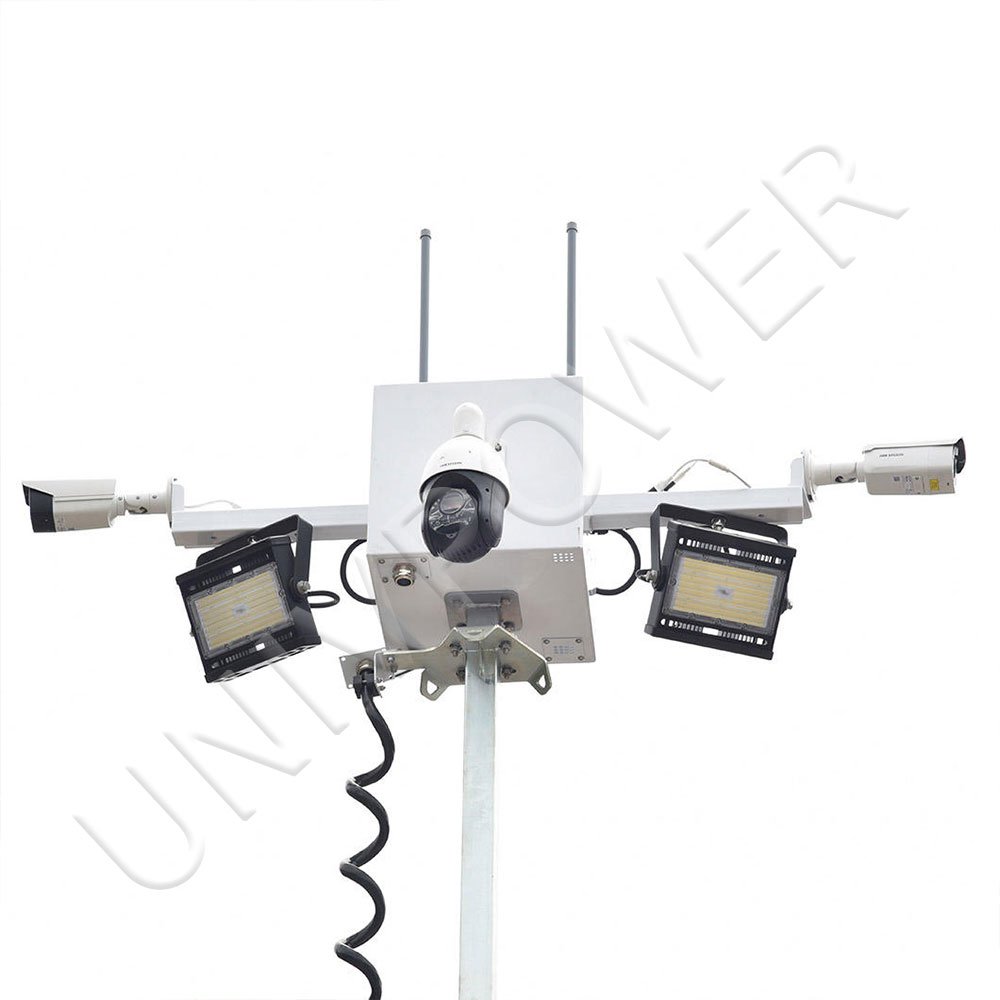 Mobile solar powered lighting trailer safety camera for mining monitoring solar energy system