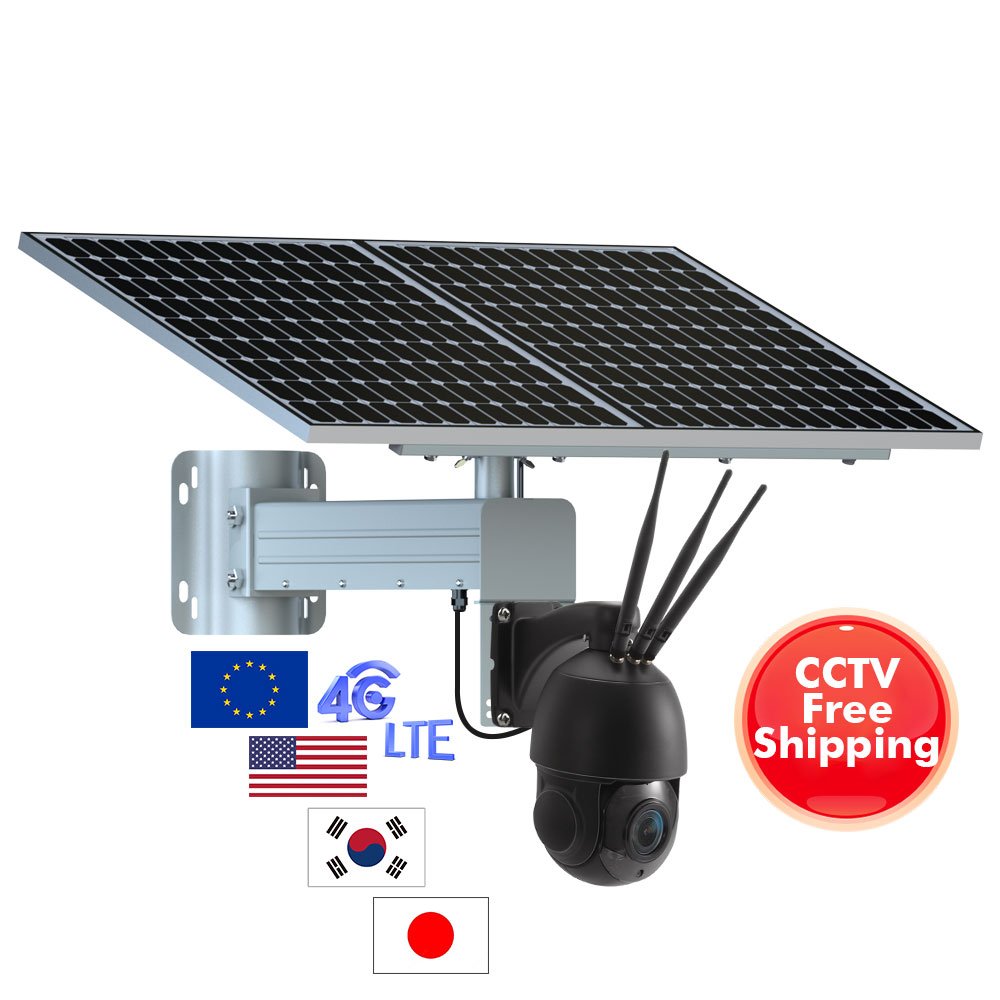 TecDeft Hot Sale 4K Full HD Full Color Night Vision PTZ PIR Outdoor Wireless Wifi 4G Solar Camera