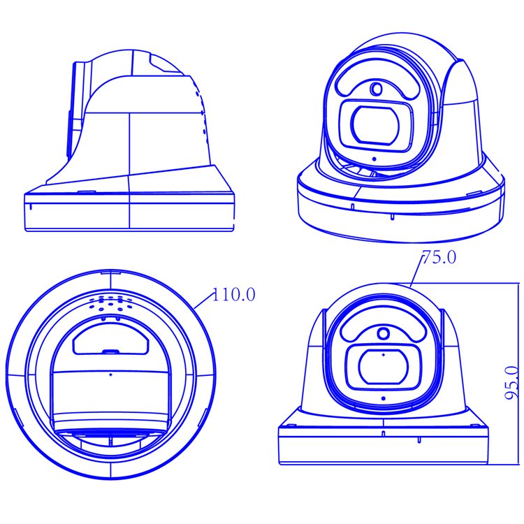 Hot Qearim 2MP AHD 24 Colourvu High Quality HD CCTV Indoor Surveillance Security Warm Light LED Dome Cam 1080p Full Color Camera