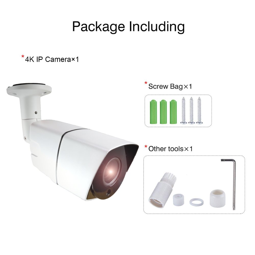 4k ip camera ultra hd 8mp video digital camera cctv uhd waterproof security surveillance system POE support Audio in/out