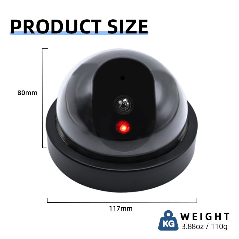 Wireless Fake Security Surveillance System Realistic Look CCTV Home Security Camera with Flashing Red LED Light