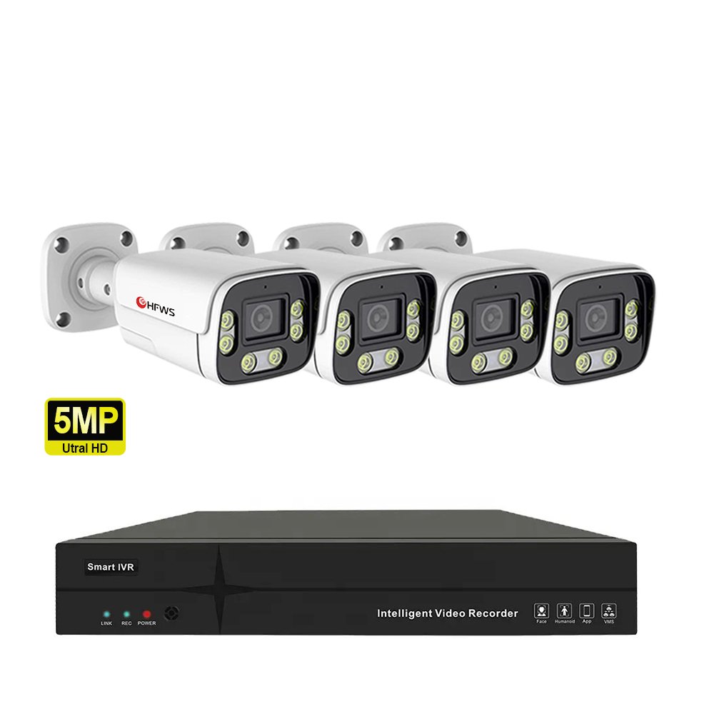 Cctv Camera System 5MP Poe IP Camera 25FPS 8channel Nvr Video Surveillance Systems Humanoid Detection Waterproof