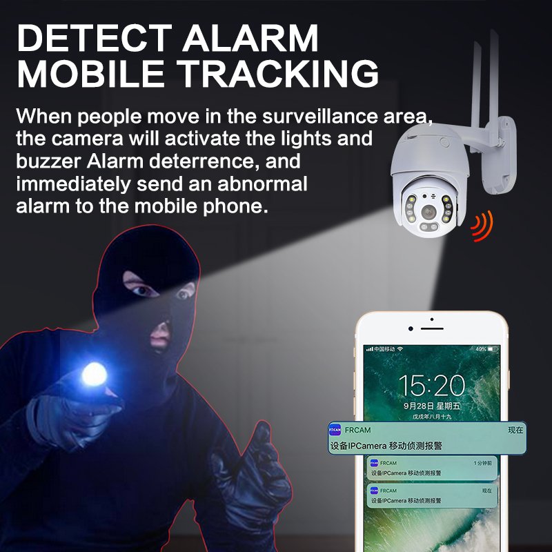 Outdoor IP Security Camera Wifi App Microphone Alarm White Color Security Camera IP Wifi Dome Ptz 360 Outdoor Camera