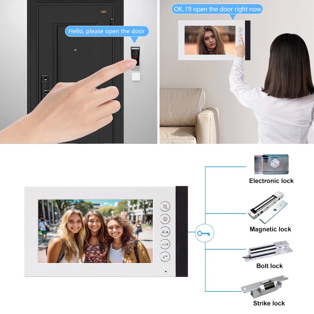 Manufacturer Wholesale 4 Wire Door Intercom Waterproof Ahd Camera 7 Inch Villa Video Intercom For Home
