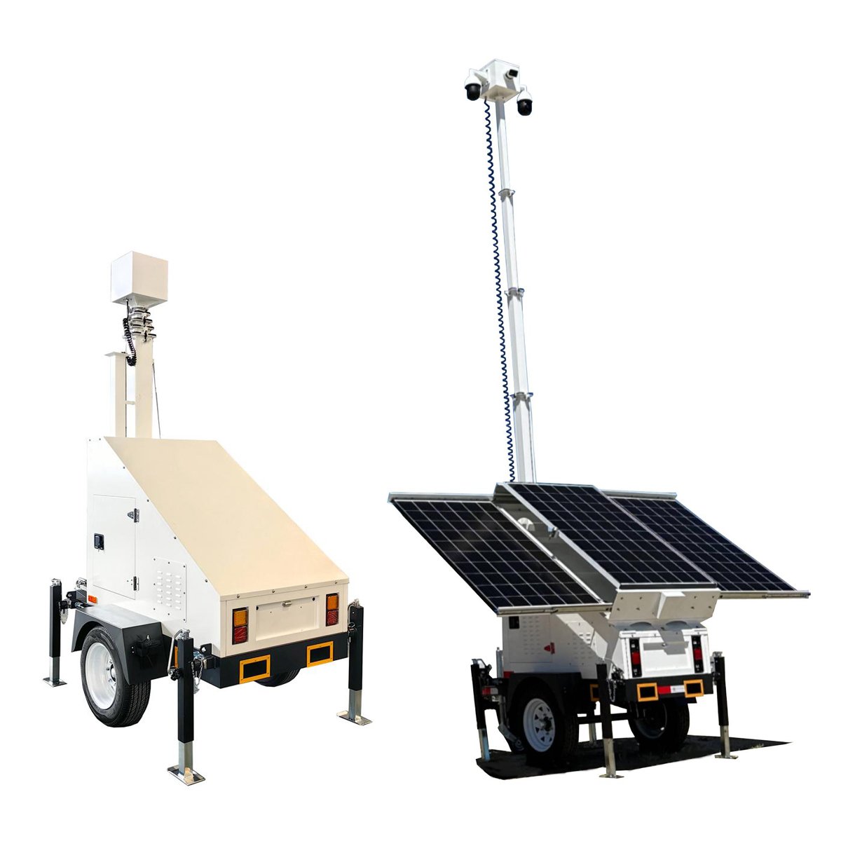 Customized CCTV monitoring security solar surveillance trailer