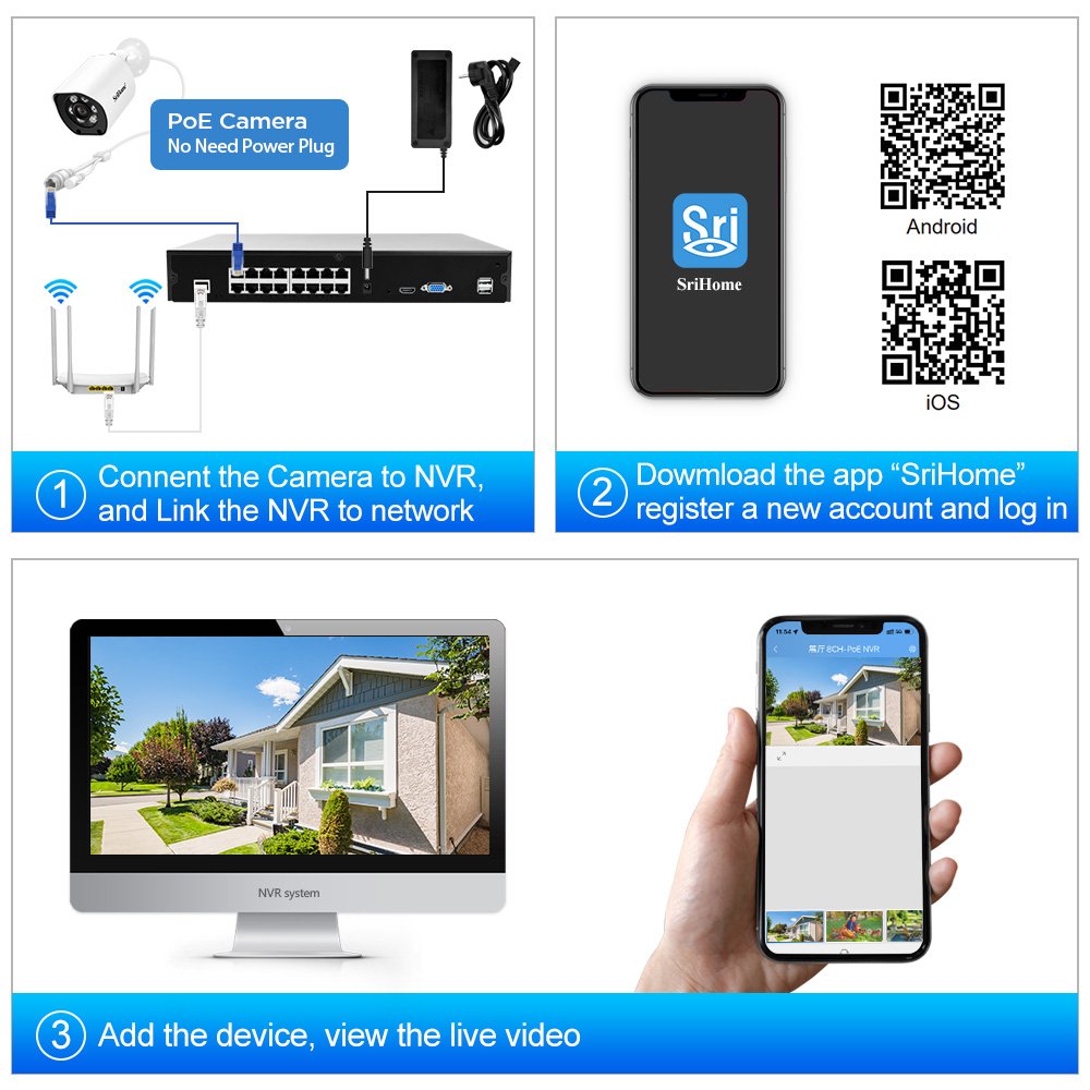 Home And Outdoor Surveillance System 16ch NVS006 SH034B Support Mobile Phones Cctv Camera System Security Camera