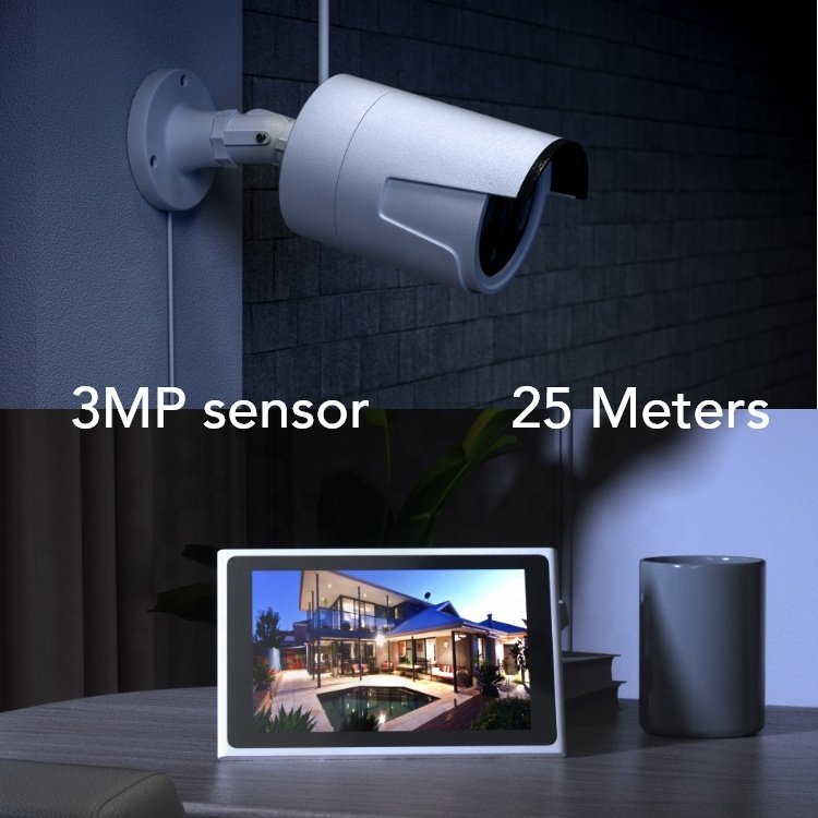 Lermom 4Ch 8Ch 3Mp Lcd Monitor Tuya Dvr Wire Free Security Surveillance Camera System Wireless Online Nvr Camera Set
