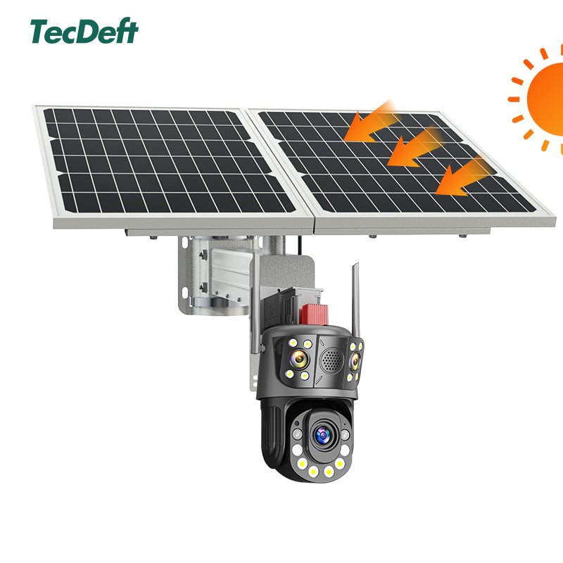 TecDeft Solar Powered Panels 4g Sim Card/Wifi Surveillance Wireless Home Security Network Cctv System Outdoor Wifi Ip Camera