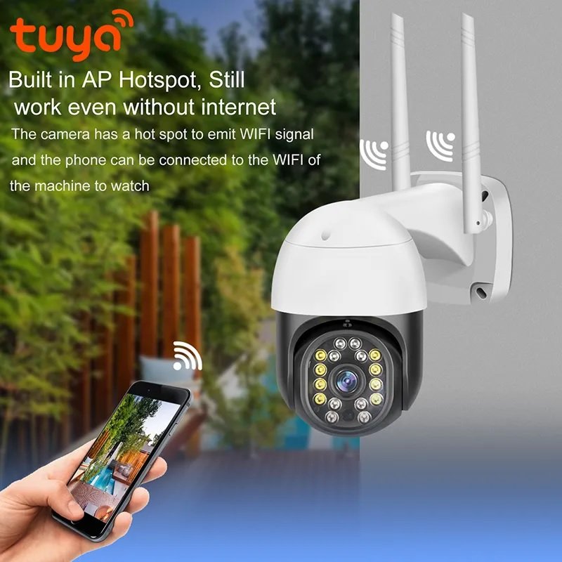 tele camera wifi 360 degree outdoor security video camera 1080p hd ip cctv motion detection dual light color night vision camera