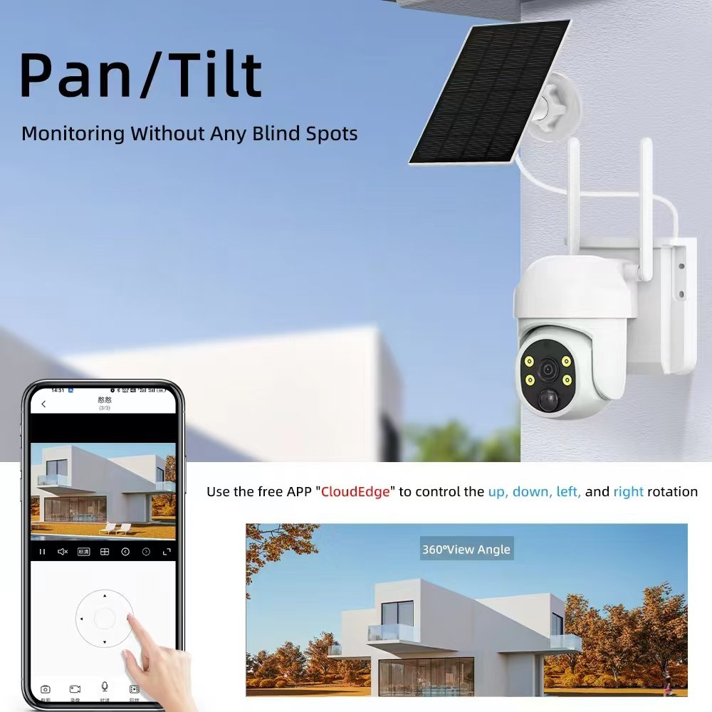 V380 Pro Solar Wireless Wifi Dual Lens Security System With Ptz Motion Detection 4g sim card Cctv Surveillance Solar Camera