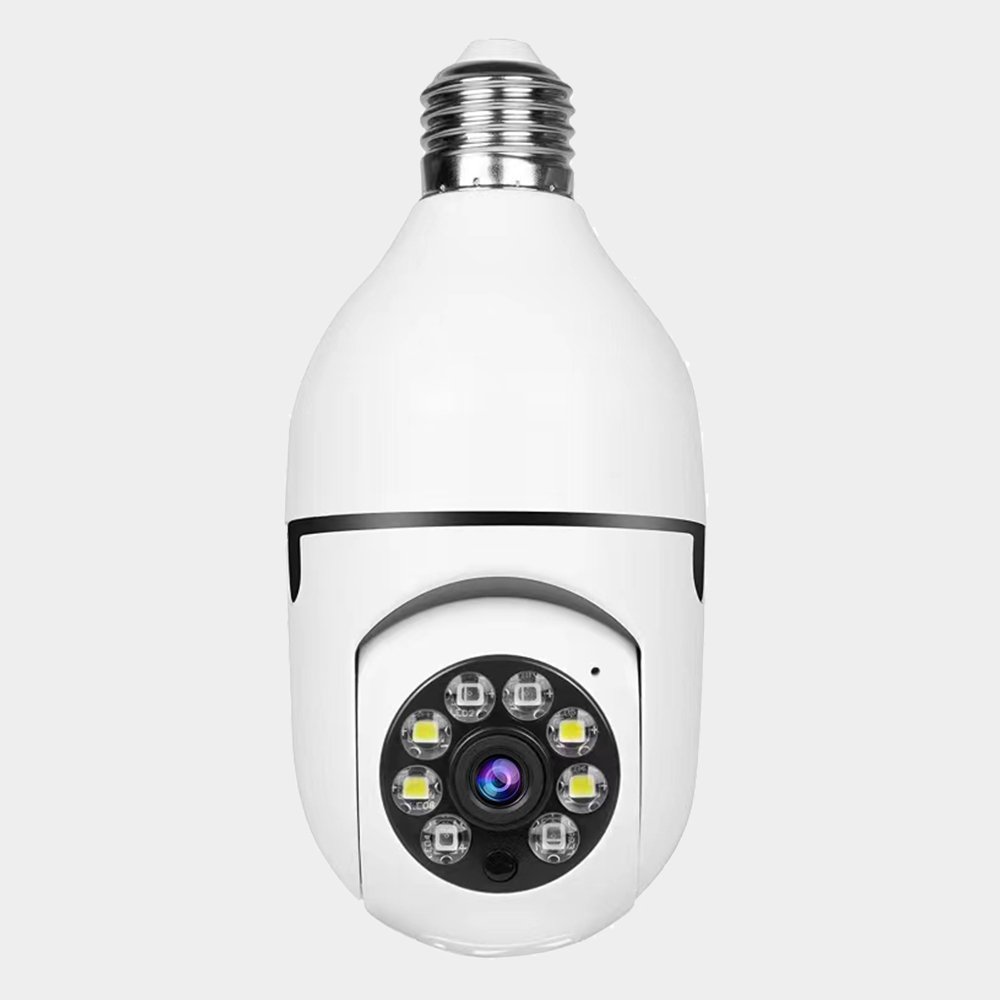 WESECUU 3MP Lightbulb Alarm Wireless PTZ Ip Cctv Night Vision Surveillance Cameras Light Bulb Cctv Camera 360 Degree With Wifi