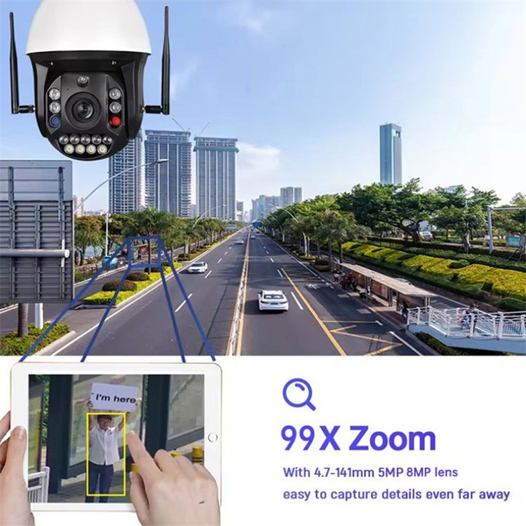 Rscamtom CCTV Security Camera for Public Safety 99X Zoom Network Camera with Alarm for Emergency Alerting