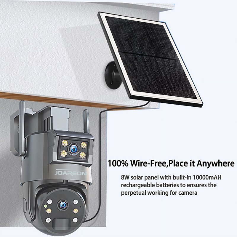 JOAREON Outdoor security Camera System 2K HD solar Ubox cell powered smart dual-lens 4G surveillance camera