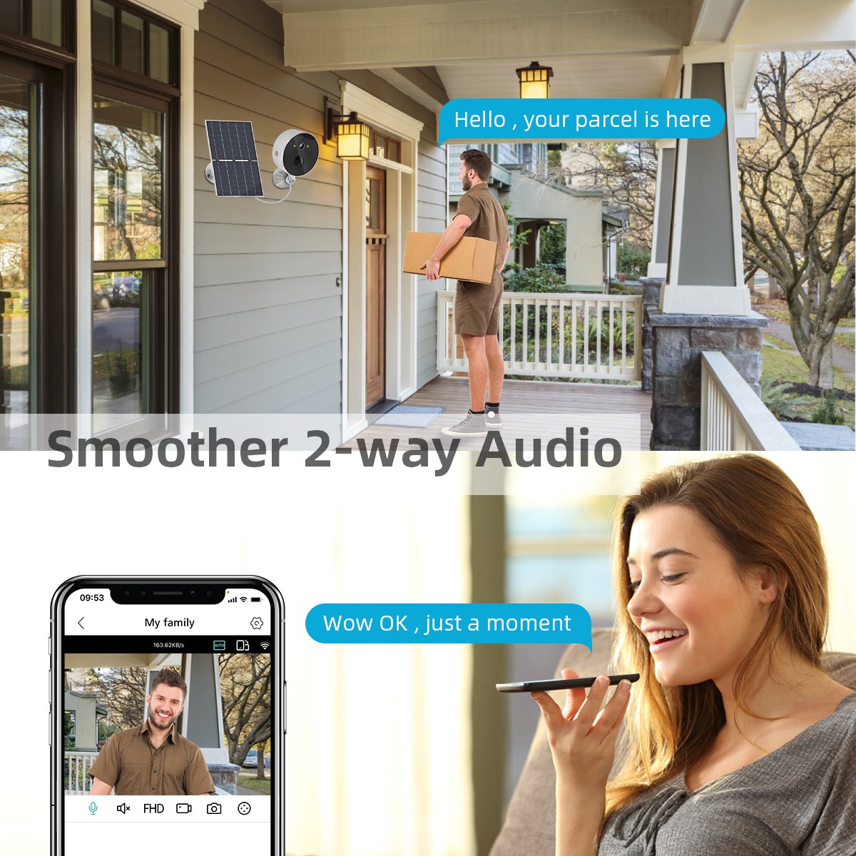 Outdoor Indoor night vision online wifi ip hd pet wi fi camera home wireless security 360 ptz surveil solar cctv camera system