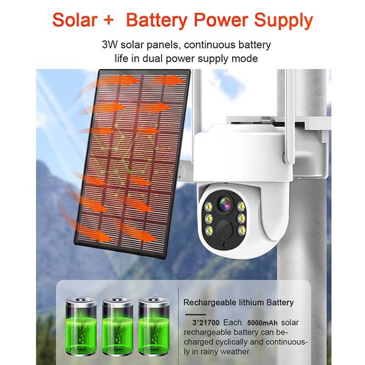 Jianvision wireless surveillance ptz solar camera wifi detecteur mouvement with solar panel and hard drive 2TB