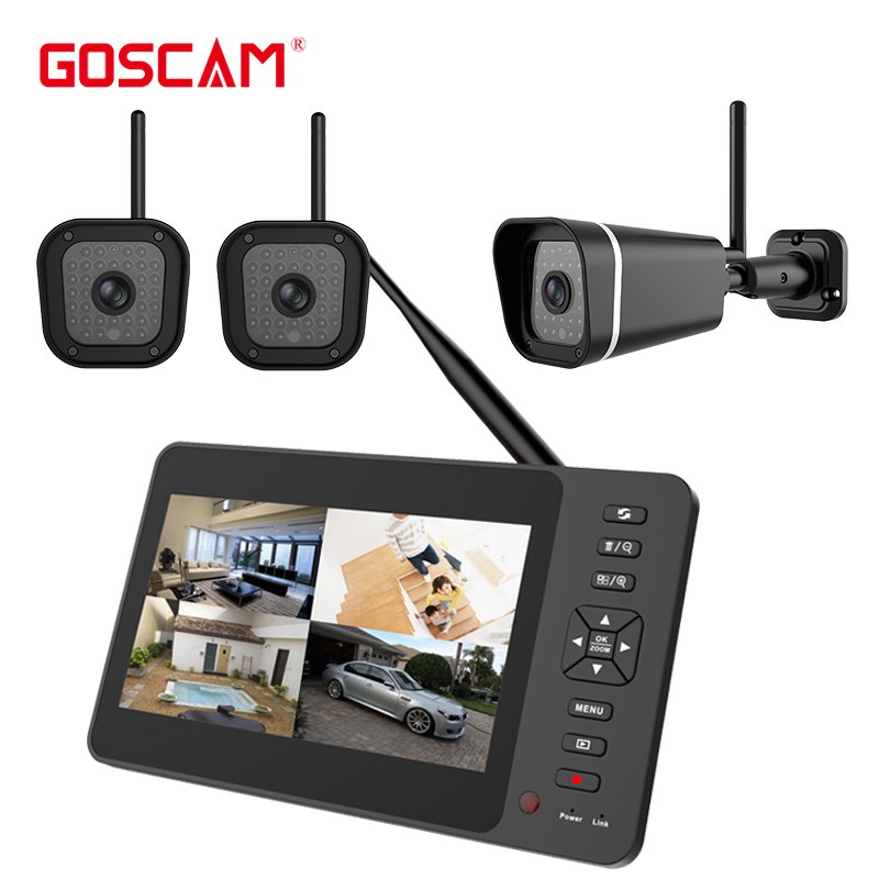 7 Inch 720p 4CH 2.4G Wireless CCTV Home Security Camera System with Night Vision Bullet WiFi SD Card SDK Network Outdoor Use OEM