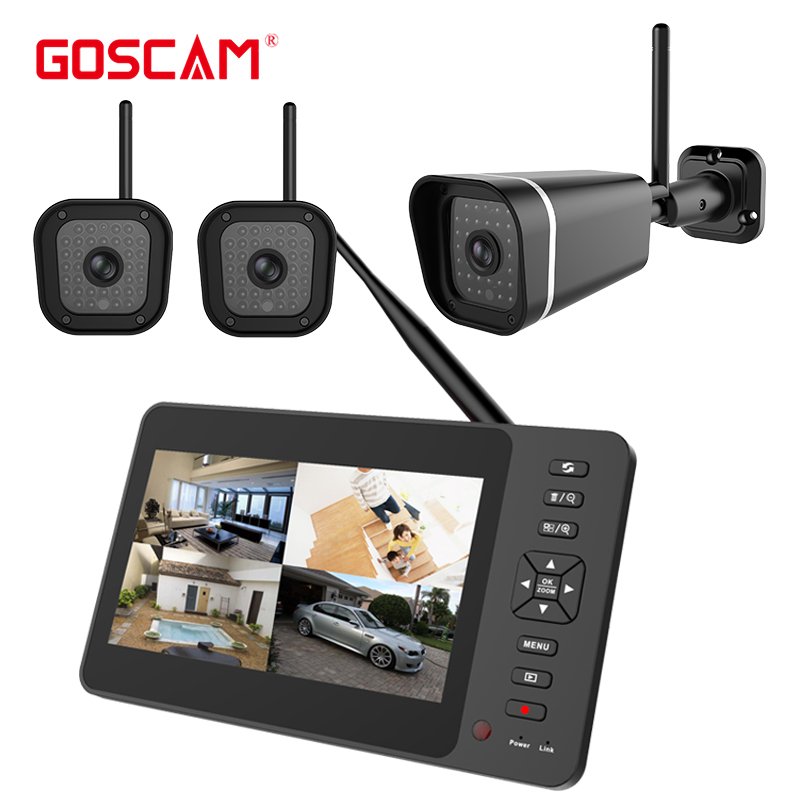 7 Inch 720p 4CH 2.4G Wireless CCTV Home Security Camera System with Night Vision Bullet WiFi SD Card SDK Network Outdoor Use OEM