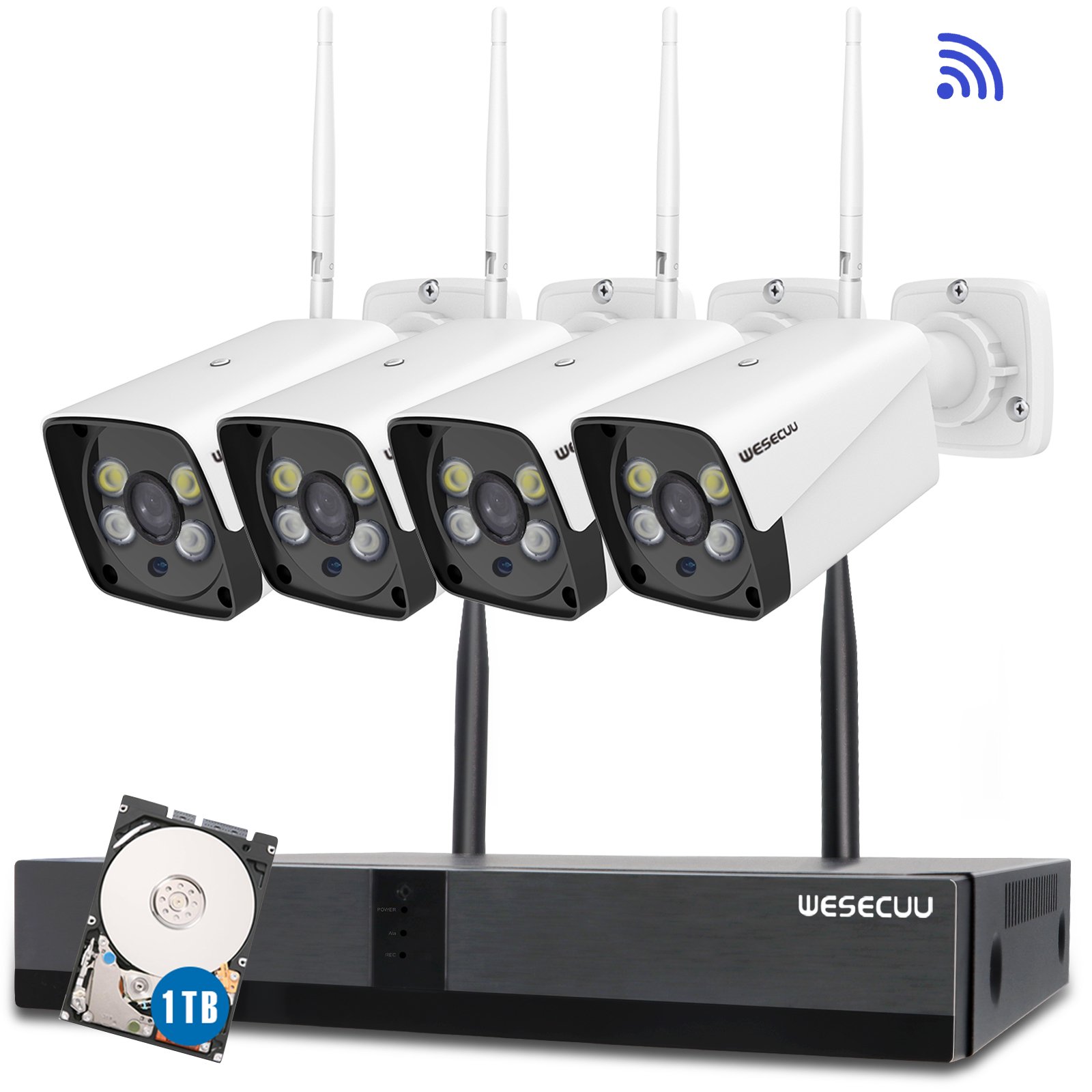 WESECUU OEM/ODM factory price 1TB hard disk xmeye app night vision surveillance ip camera cctv wireless cameras cctv camera kit