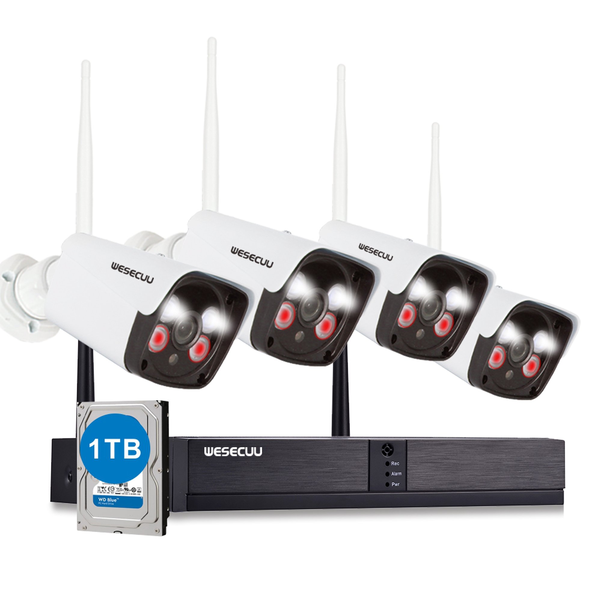 WESECUU OEM/ODM factory price 1TB hard disk xmeye app night vision surveillance ip camera cctv wireless cameras cctv camera kit