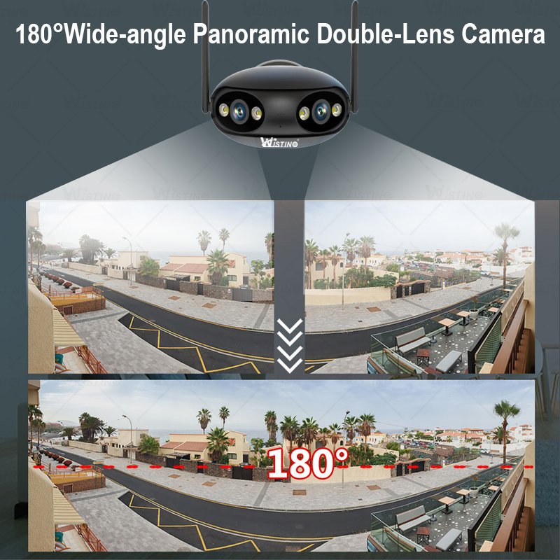 Wistino 8ch POE 4K Security Kit Two Way Audio 180 Degree Dual Lens Night Vision Lan 8MP Home Surveillance System