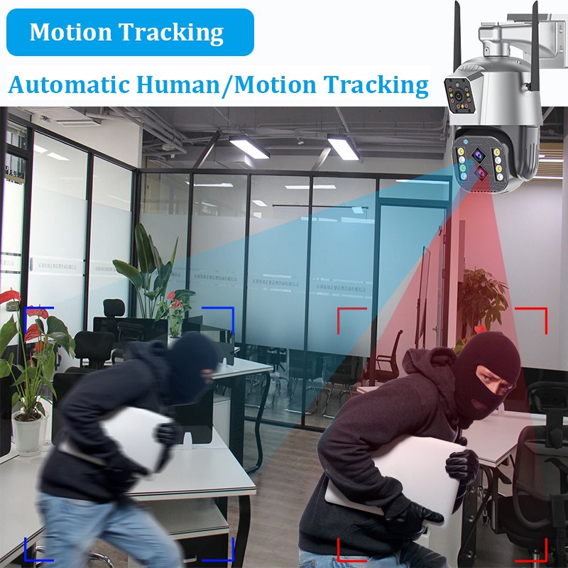 4MP IPC360 Home CCTV Camera De Securitate Color Motion Human Tracking Surveillance Camara Exterior WiFi 360 PTZ Zoom 10X IP Cam
