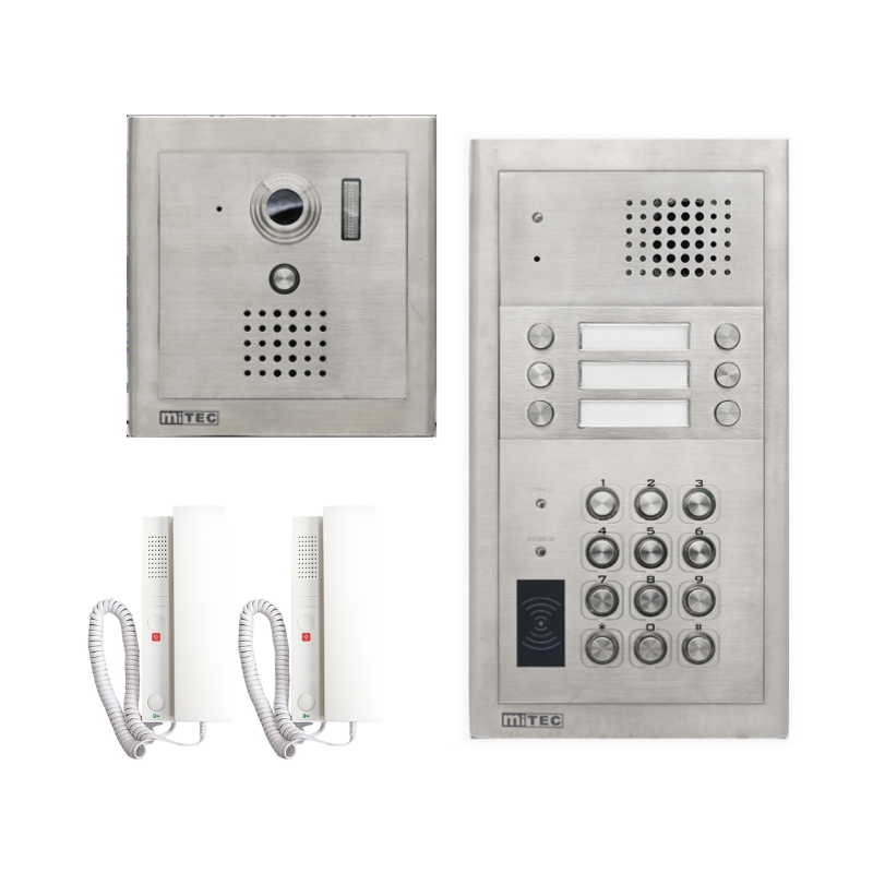 miTEC Commax Compatible Wired Video Door Phone Intercom System RFID for Multi Apartments Building Villa Intercom