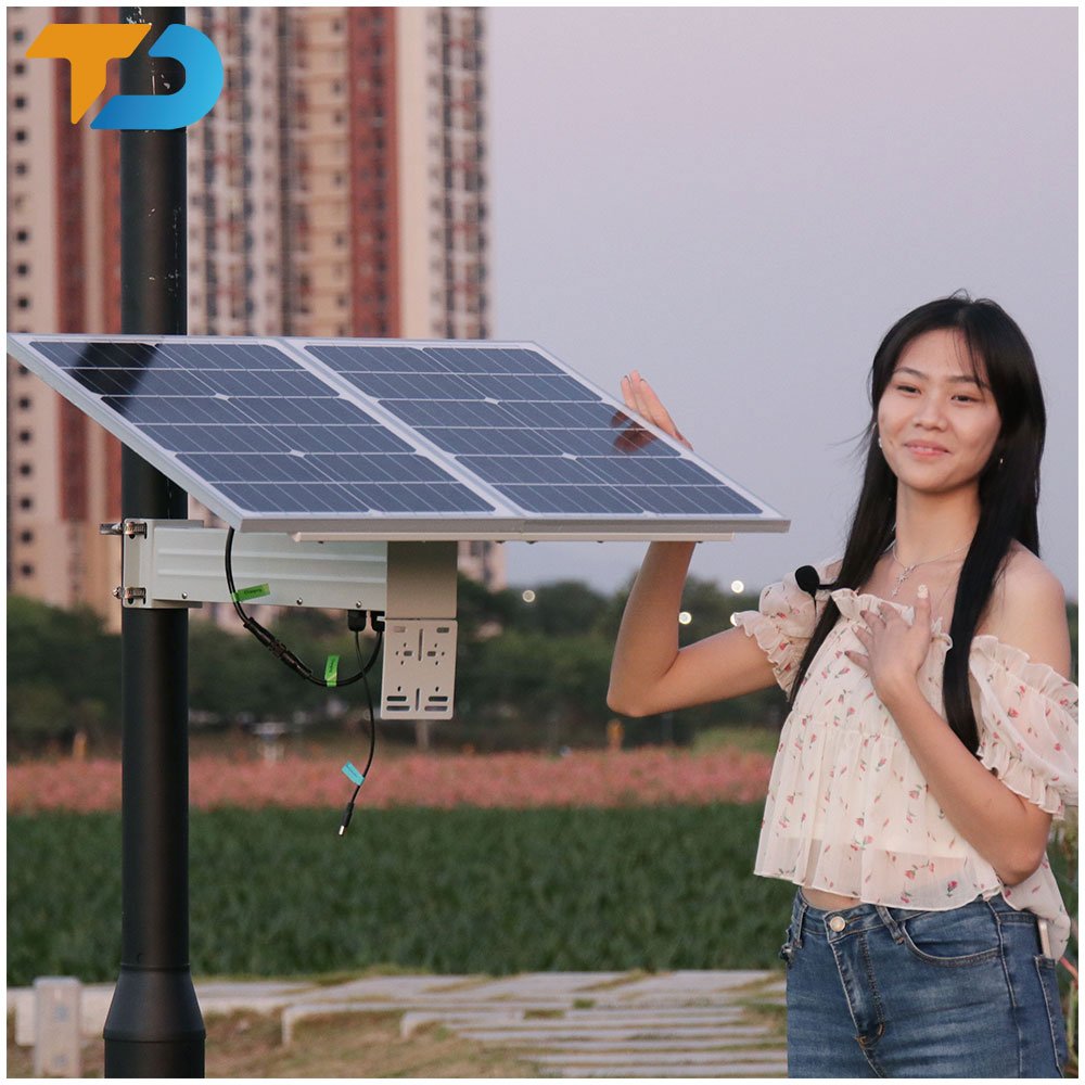 TecDeft Whole set DC12V 60W Mono Solar Panel 60Ah 3.2V Solar Panel Power kit Solar Energy System For Camera