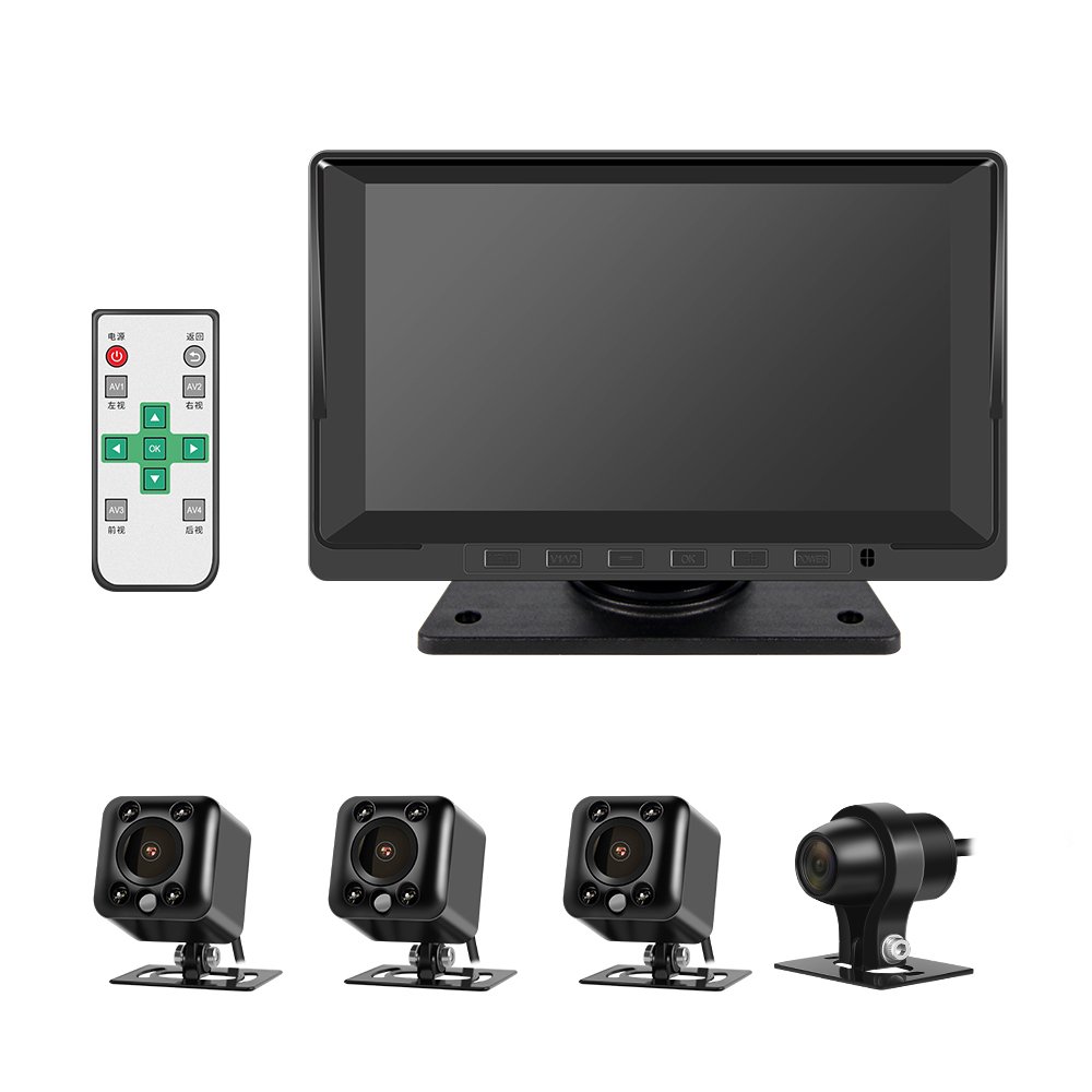 VSYS 4CH Camera Dual SD Card 7.0' Backup Recorder and Monitor Kit System Back Parking Night Vision For Truck RV
