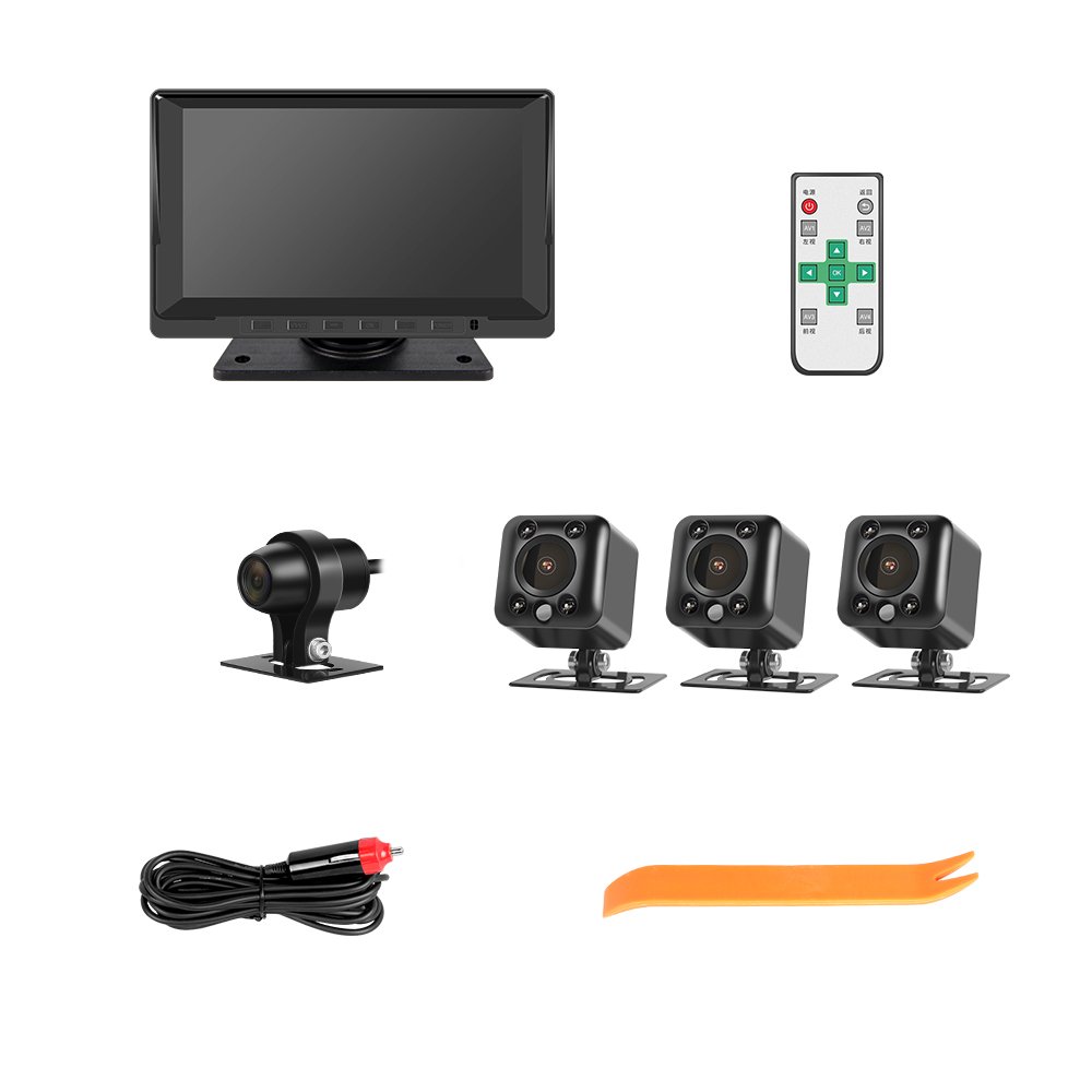 VSYS 4CH Camera Dual SD Card 7.0' Backup Recorder and Monitor Kit System Back Parking Night Vision For Truck RV