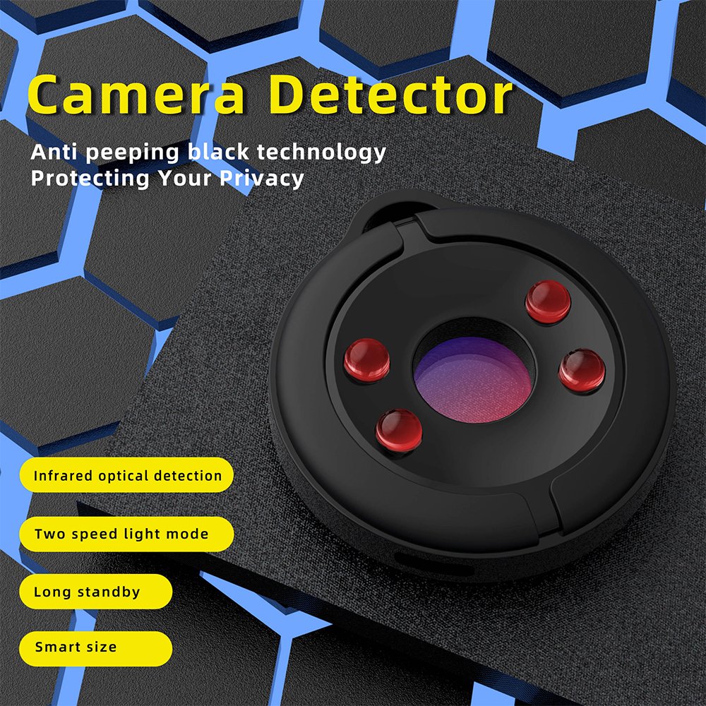 Black camera detector, hotel infrared scanning detector anti theft and anti peeping intelligent detection Portable black
